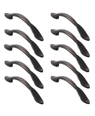Cauldham 10 Pack Solid Braided Kitchen Cabinet Pulls Handles (5" Hole Centers) - Drawer/Door Hardware - Style M260 - Oil Rubbed Bronze