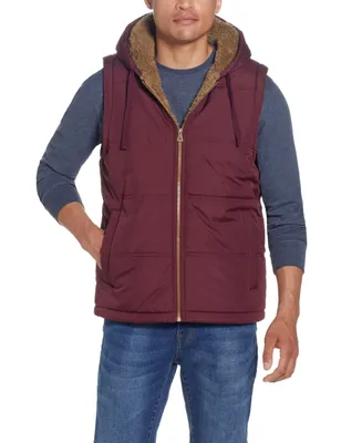 Weatherproof Vintage Men's Sherpa Lined Hooded Puffer Vest
