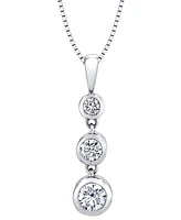 Sirena Energy Diamond Three-Stone Pendant Necklace (1/ ct. t.w.) in 14k Yellow Gold or White Gold