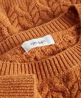 On 34th Women's Perfect Cable-Knit Crewneck Sweater, Created for Macy's