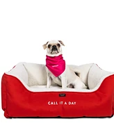 Kate Spade New York Red & Pink Washable Dog Bed