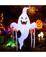 Costway 5 Ft Tall Halloween Inflatable Hanging Ghost Blow-up Yard Decoration w/Led Light