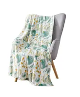 Kate Aurora Teal Halloween Harvest Pumpkins Oversized Blanket Accent Throw - 50 in. W x 70 in. L