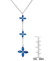 Lab-Grown Blue Spinel Flower Cluster 18" Lariat Necklace (1-1/2 ct. t.w.) in Sterling Silver