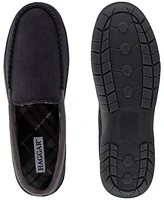 Haggar Men's Indoor/Outdoor Microsuede Venetian Slipper with Plaid Fleece Lining