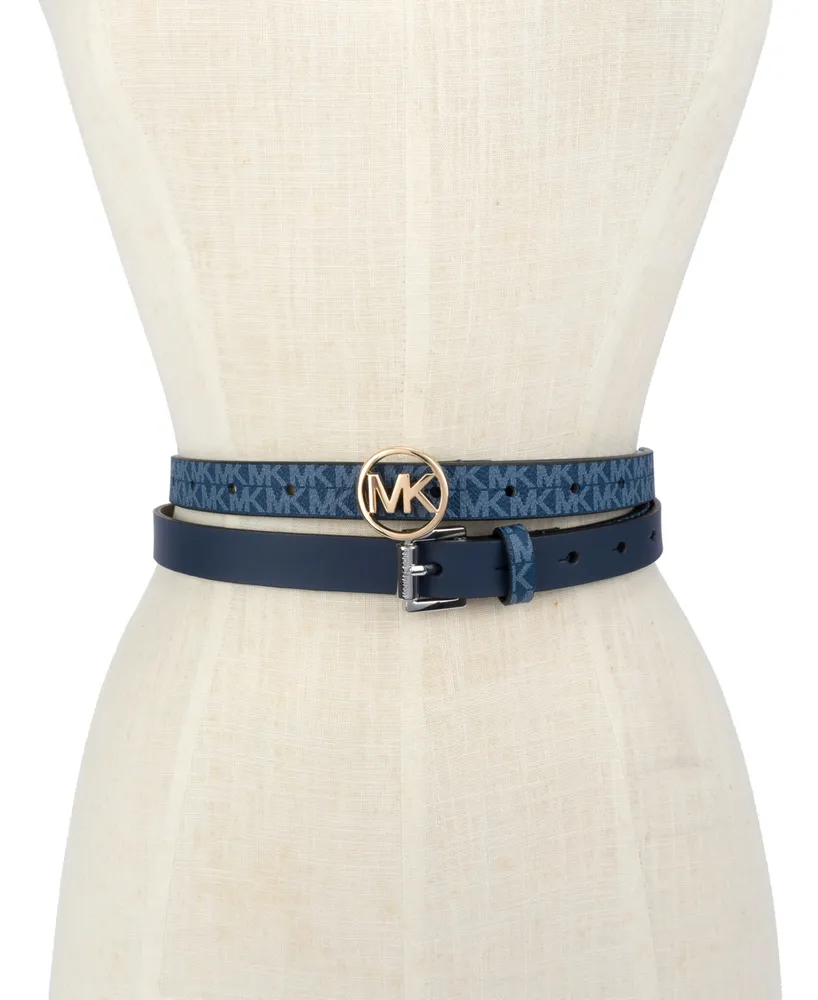 Michael Kors 2-Pk. Smooth Leather & Logo-Print Belts