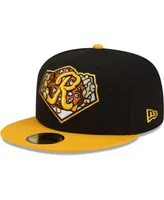 Men's New Era Black, Gold Rochester Red Wings Theme Night 59FIFTY Fitted Hat