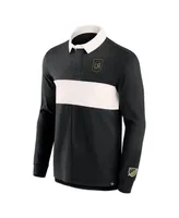 Men's Fanatics Black Lafc Penalty Kick Long Sleeve Polo Shirt