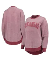 Women's Pressbox Cardinal Arkansas Razorbacks Ponchoville Pullover Sweatshirt