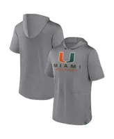 Men's Fanatics Heather Gray Miami Hurricanes Modern Stack Hoodie T-shirt