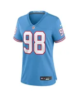 Women's Nike Jeffery Simmons Light Blue Tennessee Titans Oilers Throwback Alternate Game Player Jersey