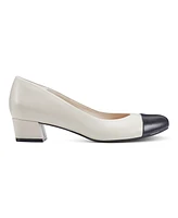 Easy Spirit Women's Eflex Lucinda Slip-On Block Heel Dress Pumps - Ivory Leather, Black