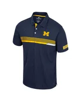 Men's Colosseum Navy Michigan Wolverines No Problemo Polo Shirt