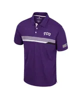 Men's Colosseum Purple Tcu Horned Frogs No Problemo Polo Shirt