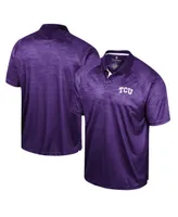 Men's Colosseum Purple Tcu Horned Frogs Honeycomb Raglan Polo Shirt