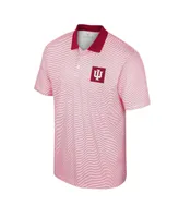 Men's Colosseum White Indiana Hoosiers Print Stripe Polo Shirt