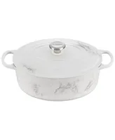 Le Creuset 6.75 Quart Cast Iron Oval Dutch Oven with Marble Applique