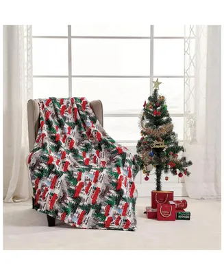 Kate Aurora Merry Christmas Red Pickup Trucks Ultra Soft & Plush Throw Blanket - 50 in. W x 60 in. L