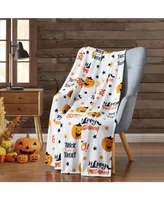 Kate Aurora Halloween Trick Or Treat Happy Pumpkins Ultra Soft & Plush Oversized Accent Throw Blanket - 50 In. W X 70 In. L