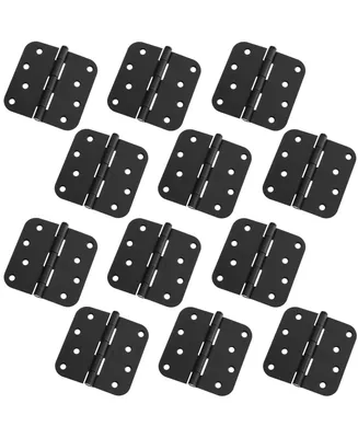 Cauldham 12 Pk 4" Interior Door Hinges 0.63" Radius Corners Black