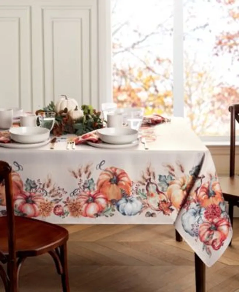 Elrene Botanical Harvest Pumpkin Table Linens Collection