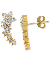 Lab-Grown White Sapphire Star Cluster Ear Climbers (1 ct. t.w.) in 14k Gold-Plated Sterling Silver