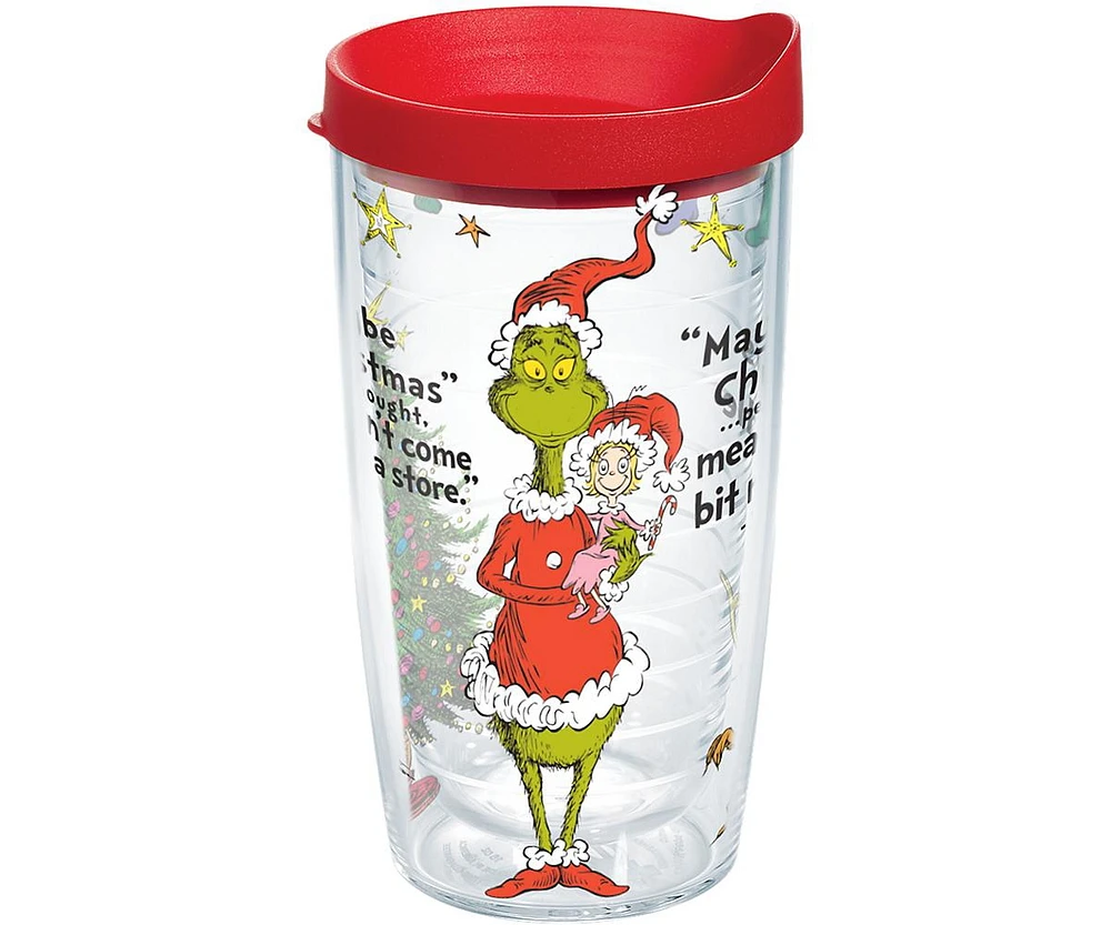 Tervis Tumbler Tervis Dr. Seuss Grinch Christmas Holiday Quote Made in Usa Double Walled Insulated Tumbler Travel Cup Keeps Drinks Cold & Hot, 16oz, C