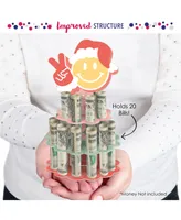 Big Dot of Happiness Groovy Christmas - Diy Pastel Holiday Party Money Holder Gift - Cash Cake - Assorted Pre