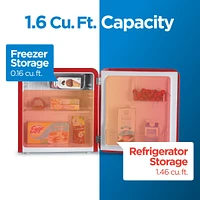 Commercial Cool 1.6 Cu. Ft. Retro Refrigerator,Red