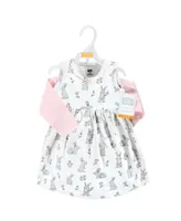 Hudson Baby Toddler Girls Cotton Dress and Cardigan Set