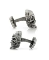 Ox & Bull Trading Co. Men's Stainless Steel Mustache Skull Cufflinks