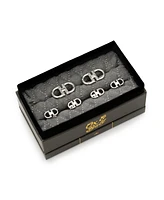 Ox & Bull Trading Co. Men's Horse Bit Stainless Steel Cufflinks and Stud Set, 6 Piece Set