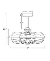 Davina 24.2" 6-Light Indoor Ceiling Fan with Light Kit and Remote