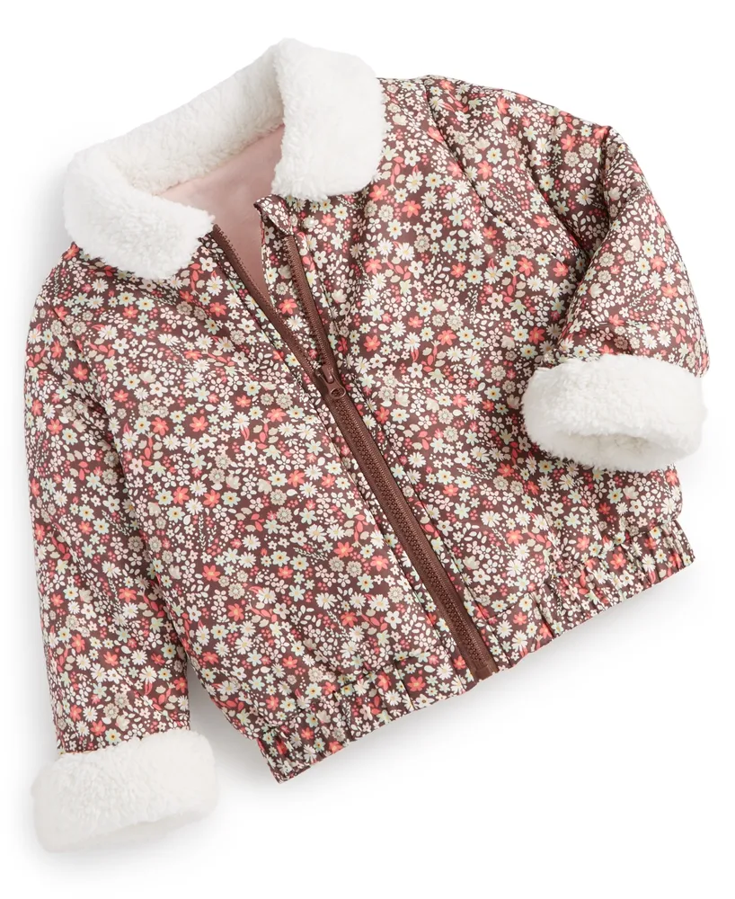 First Impressions Baby Girls Floral Bomber Jacket, Created for Macy's