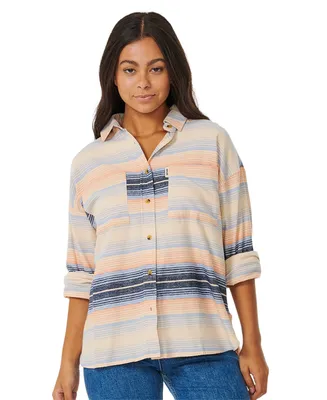 Rip Curl Juniors' Trippin Flannel Cotton Printed Shirt