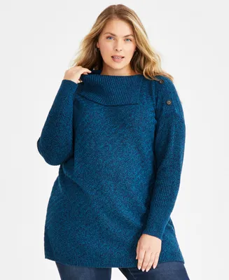 Style & Co Plus Size Envelope-Neck Sweater, Created for Macy's