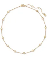 Kate Spade New York Gold-Tone Cubic Zirconia Station Necklace, 16" + 3" extender