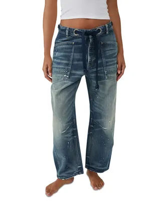 Free People Women's Moxie Cotton Low-Slung Barrel Jeans