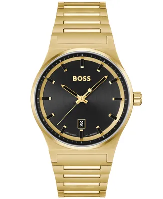 Hugo Boss Men's Candor Gold Ion Plated Stainless Steel Bracelet Watch 41mm
