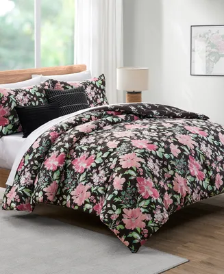 Vcny Home Allure Floral Reversible 3 Piece Quilt Set, King