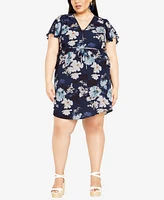 City Chic Plus Megan Print Dress