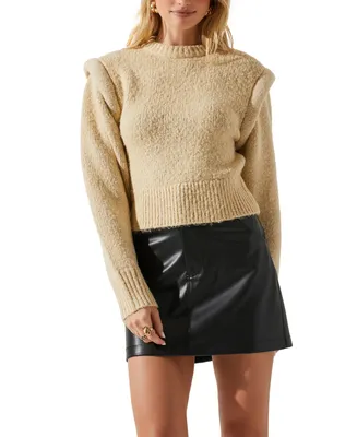 Astr the Label Women's Luciana Strong Shoulder Sweater