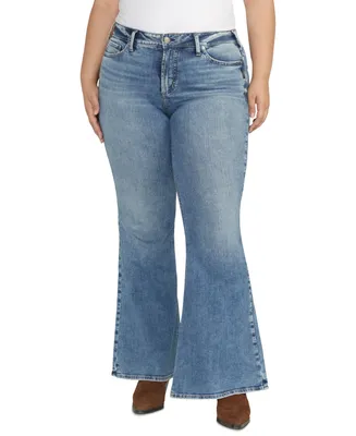 Silver Jeans Co. Plus Size Suki Mid-Rise Curvy-Fit Flare-Leg Jeans
