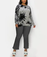 Coin 1804 Plus Cozy Long Sleeve Pullover Top with Gunmetal Studs