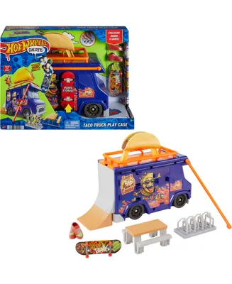Hot Wheels Skate Taco Truck Play Case with 1 Fingerboard and 1 Pair Of Shoes - Multi