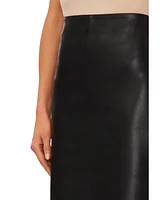 CeCe Women's Faux-Leather Midi Skirt