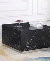 Best Master Furniture Zhuri 21" Faux Marble Square Coffee Table