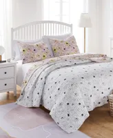 Greenland Home Fashions Misty Bloom Floral Reversible Piece Quilt Set