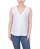 Petite Sleeveless Button-Front Blouse