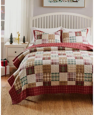 Greenland Home Fashions Oxford 100% Cotton Reversible 2 Piece Quilt Set, Twin/Twin Xl